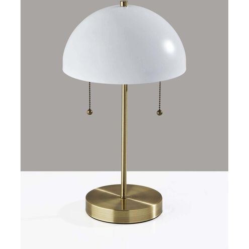 Bowie 18 inch 40.00 watt Antique Brass and White Table Lamp Portable Light