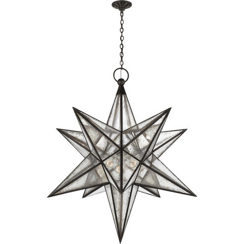 Chapman & Myers Moravian Star 3 Light 48 inch Aged Iron Star Lantern Pendant Ceiling Light, XL