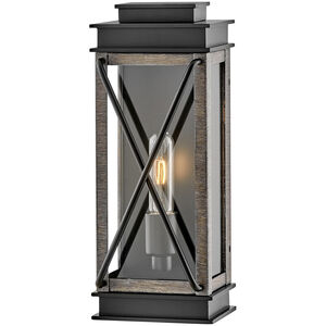 Montecito Outdoor Wall Mount Lantern in Black, Small