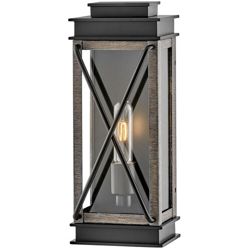 Montecito Outdoor Wall Mount Lantern in Black, Small