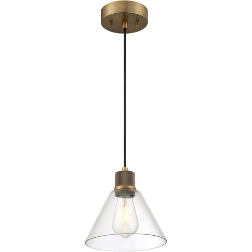 Port Nine LED 8 inch Antique Brushed Brass Pendant Ceiling Light