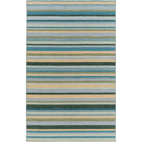 Calvin 36 X 24 inch Blue and Green Area Rug, Wool