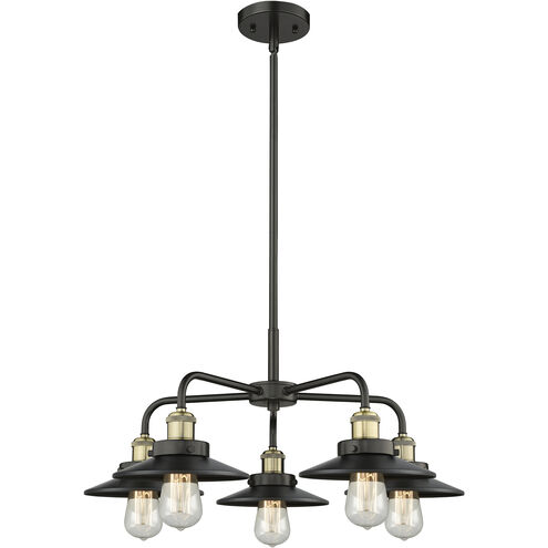 Ballston Urban 5 Light 26 inch Black Antique Brass Chandelier Ceiling Light