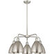 Ballston Dome 5 Light 25.5 inch Satin Nickel Chandelier Ceiling Light