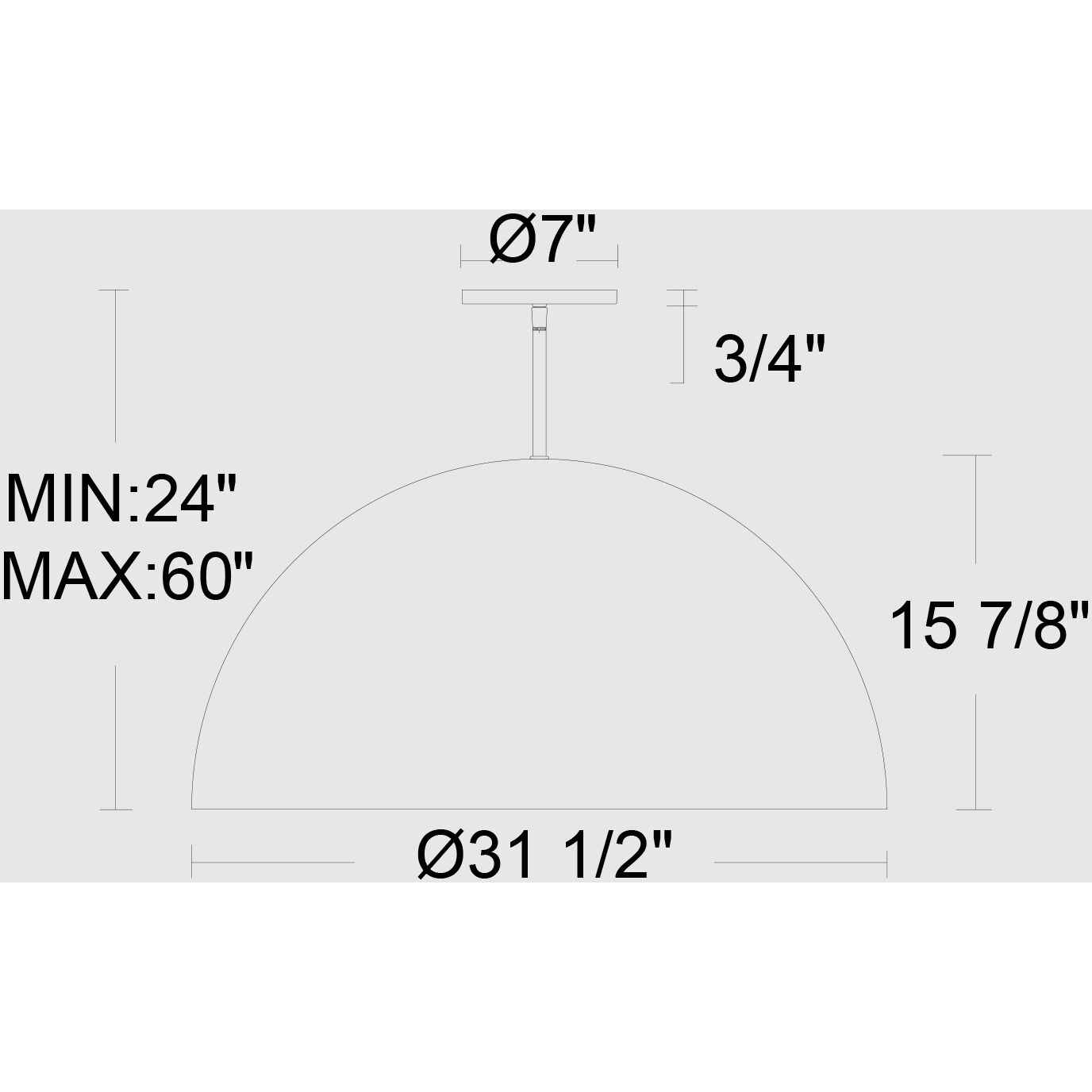 Half Round LED 31.5 inch Sand Black Outdoor Pendant