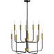 Austen 10 Light 30 inch Black with Lacquered Brass Chandelier Ceiling Light