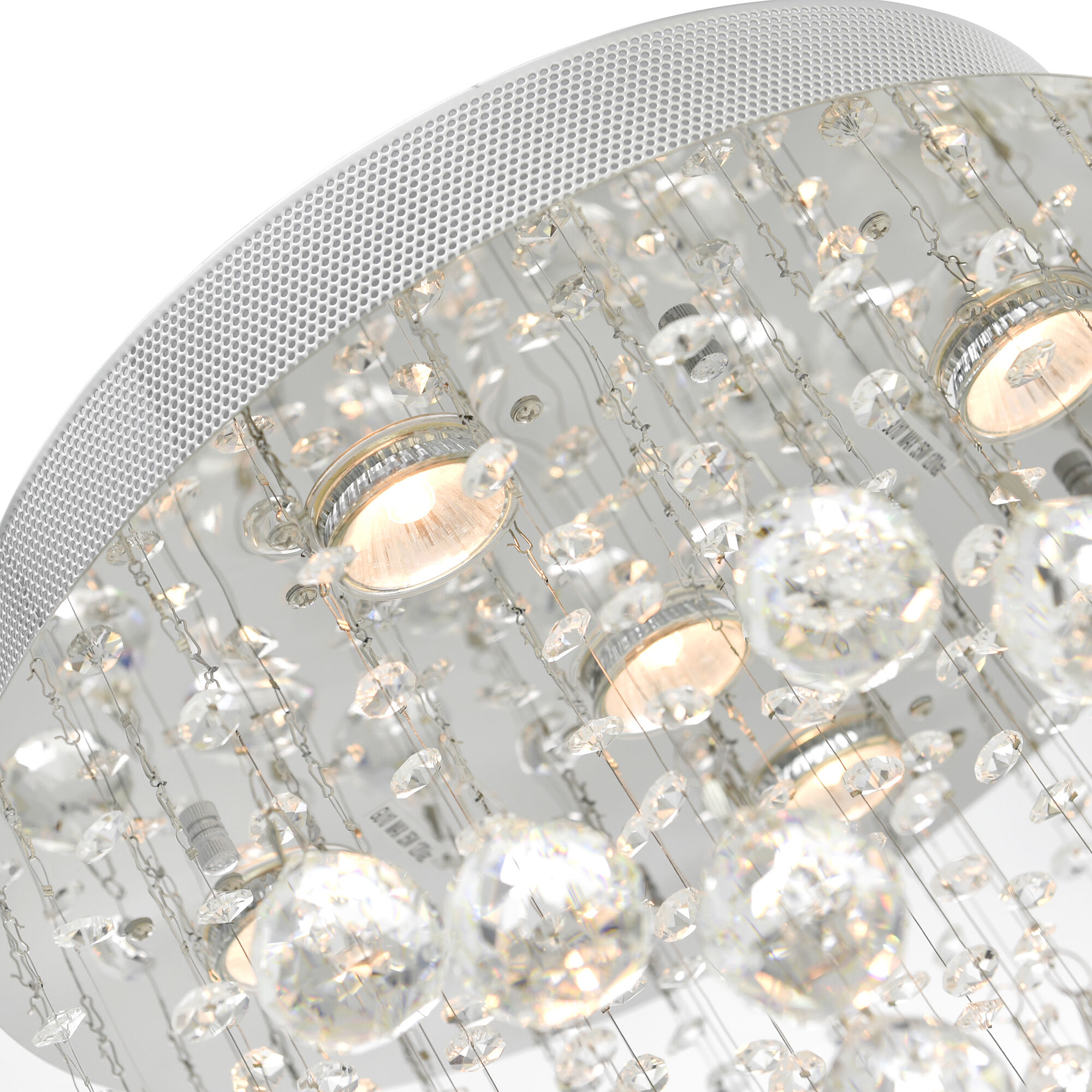 Rain Drop 5 Light 16 inch Chrome Flush Mount Ceiling Light