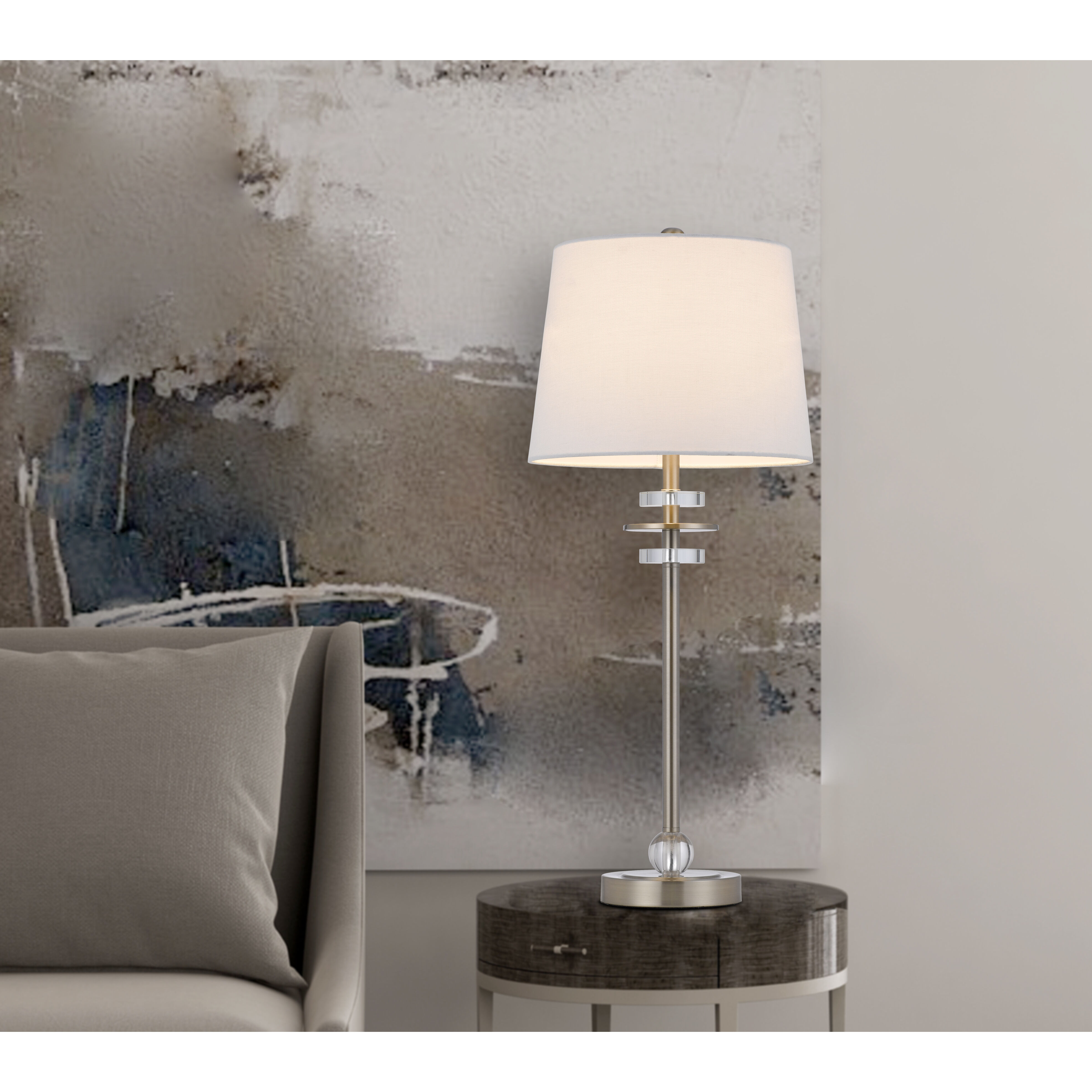 Sitka 29 inch 60.00 watt Brushed Steel Lamp Set Portable Light