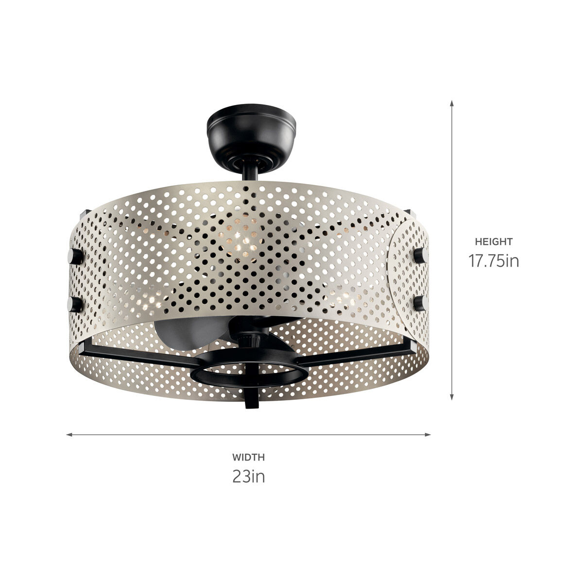 Eyrie 13 inch Satin Black Ceiling Fan