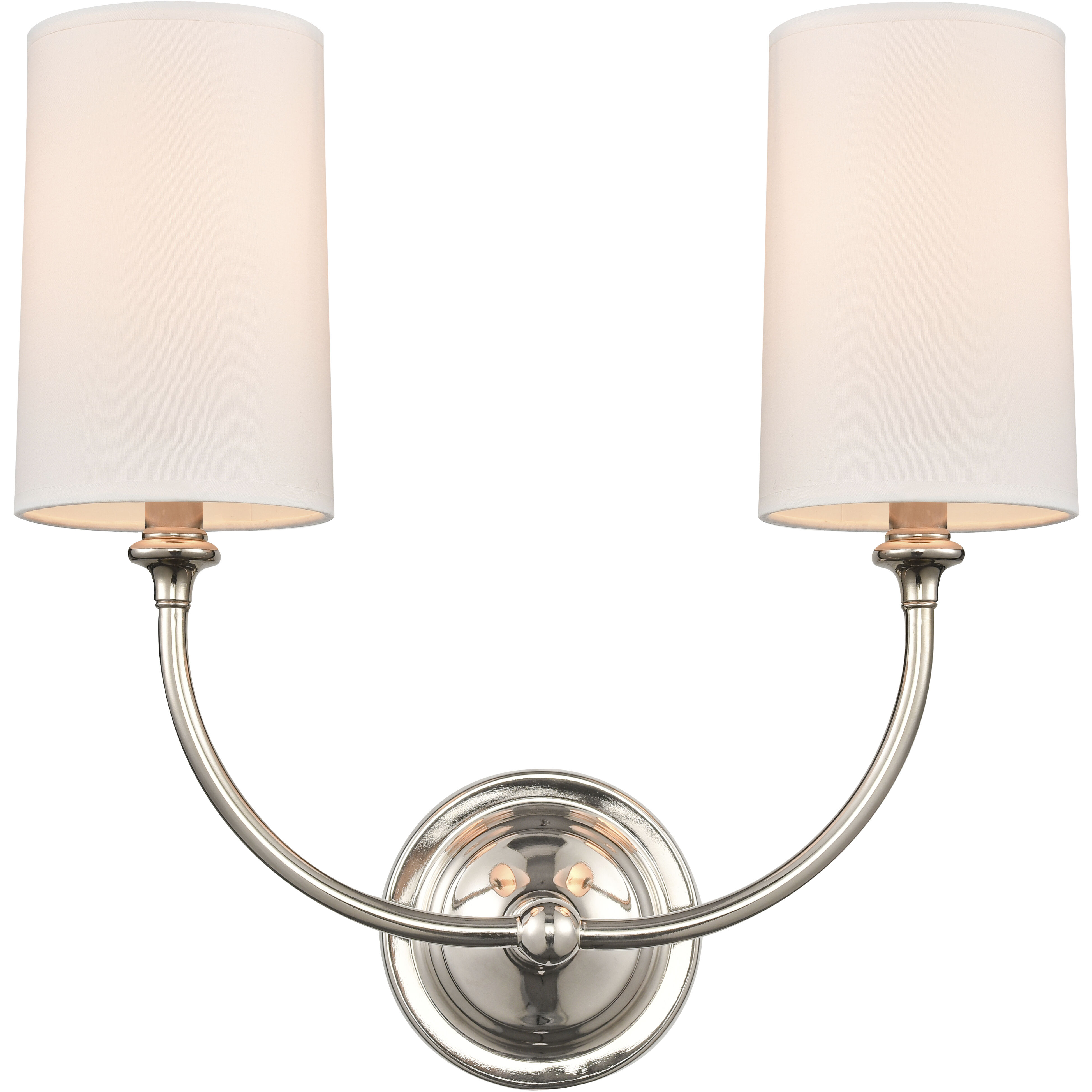 Giselle 2 Light 15 inch Polished Nickel Sconce Wall Light