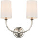 Giselle 2 Light 15 inch Polished Nickel Sconce Wall Light