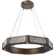 Glacier LED 36 inch Flat Bronze Chandelier Ceiling Light in 2700K LED, Single Tier