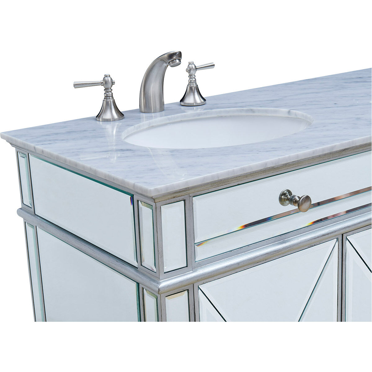 Camille 60 X 35 inch Clear Beveled Mirror Vanity Set