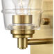 Pulsate Vanity Light Wall Light in Satin Brass