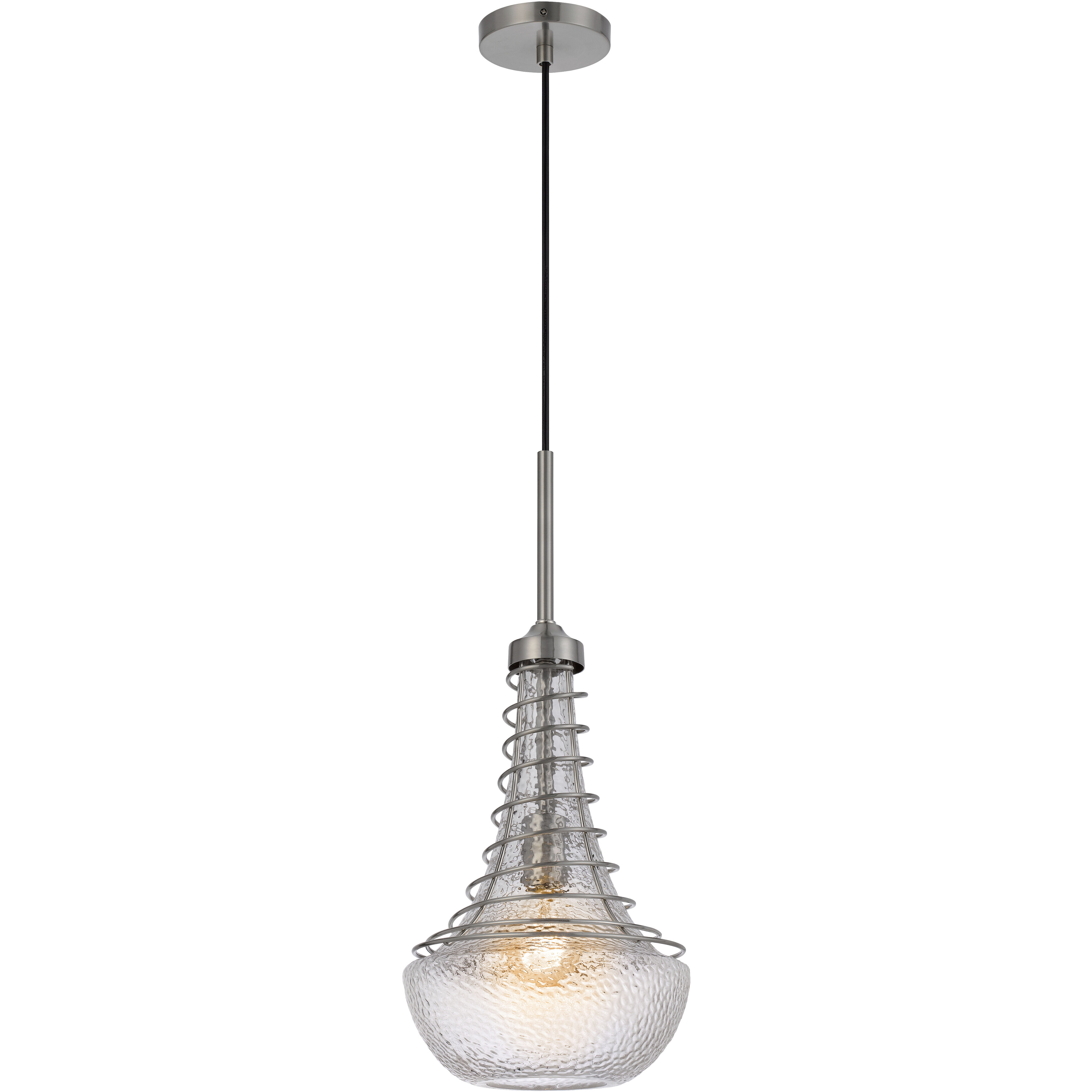 Baraboo 1 Light 14 inch Brushed Steel and Silver Mini Pendant Ceiling Light
