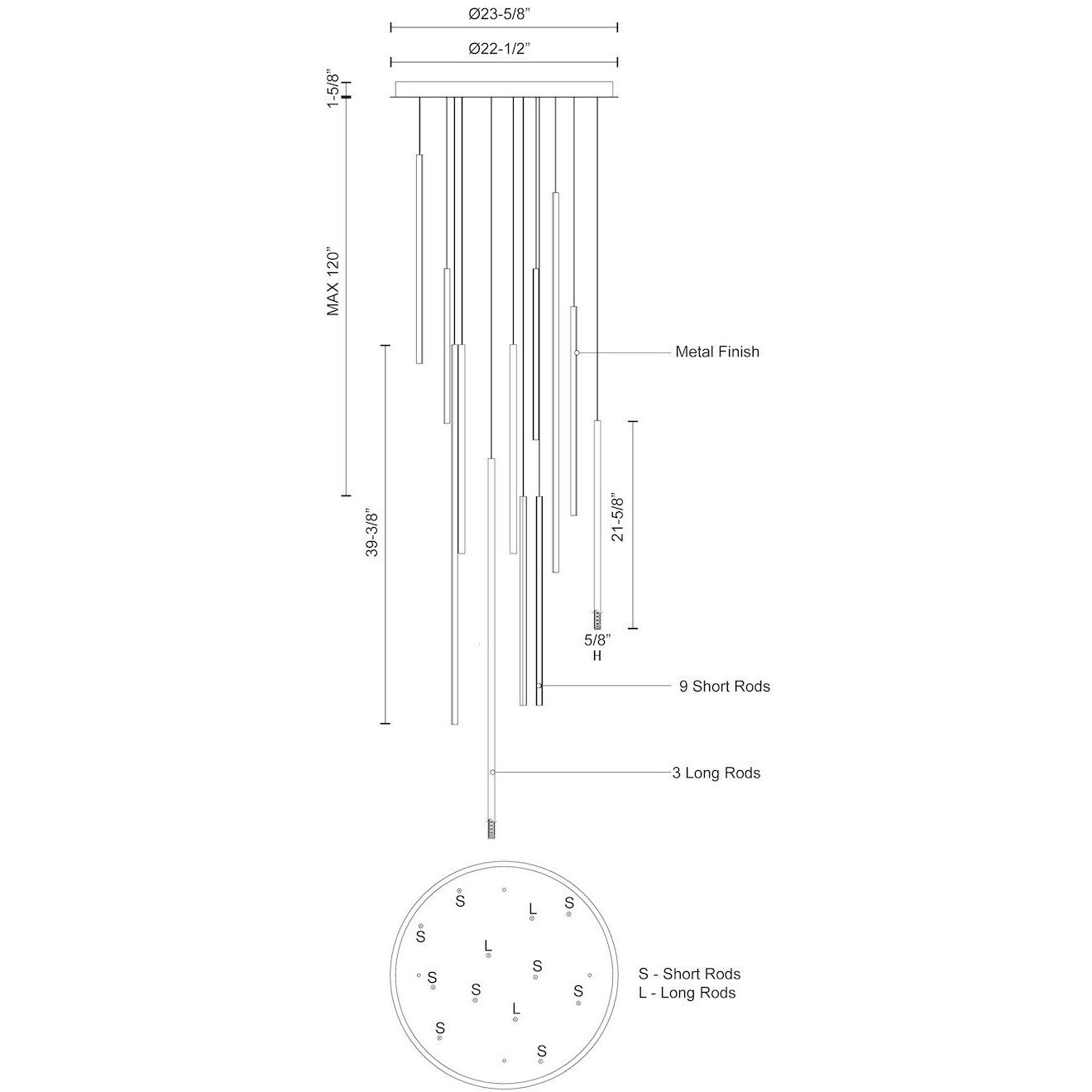 Chute Multi Pendant Ceiling Light in White