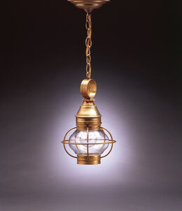 Onion 1 Light 8 inch Antique Copper Hanging Lantern Ceiling Light in Clear Glass