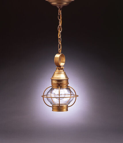 Onion 1 Light 8 inch Antique Brass Outdoor Ceiling Light in Clear Glass