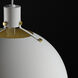 Dawn 1 Light 19.5 inch White/Satin Brass Single Pendant Ceiling Light in White and Satin Brass