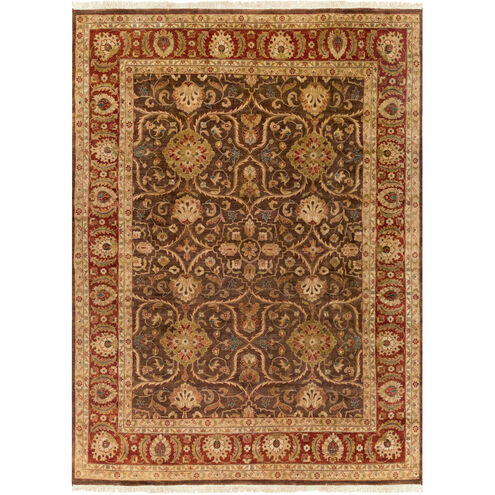 Timeless 36 X 24 inch Camel, Dark Brown, Aqua Rug