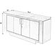 Francois Silver Leather 70.5" Buffet Sideboard in Silver