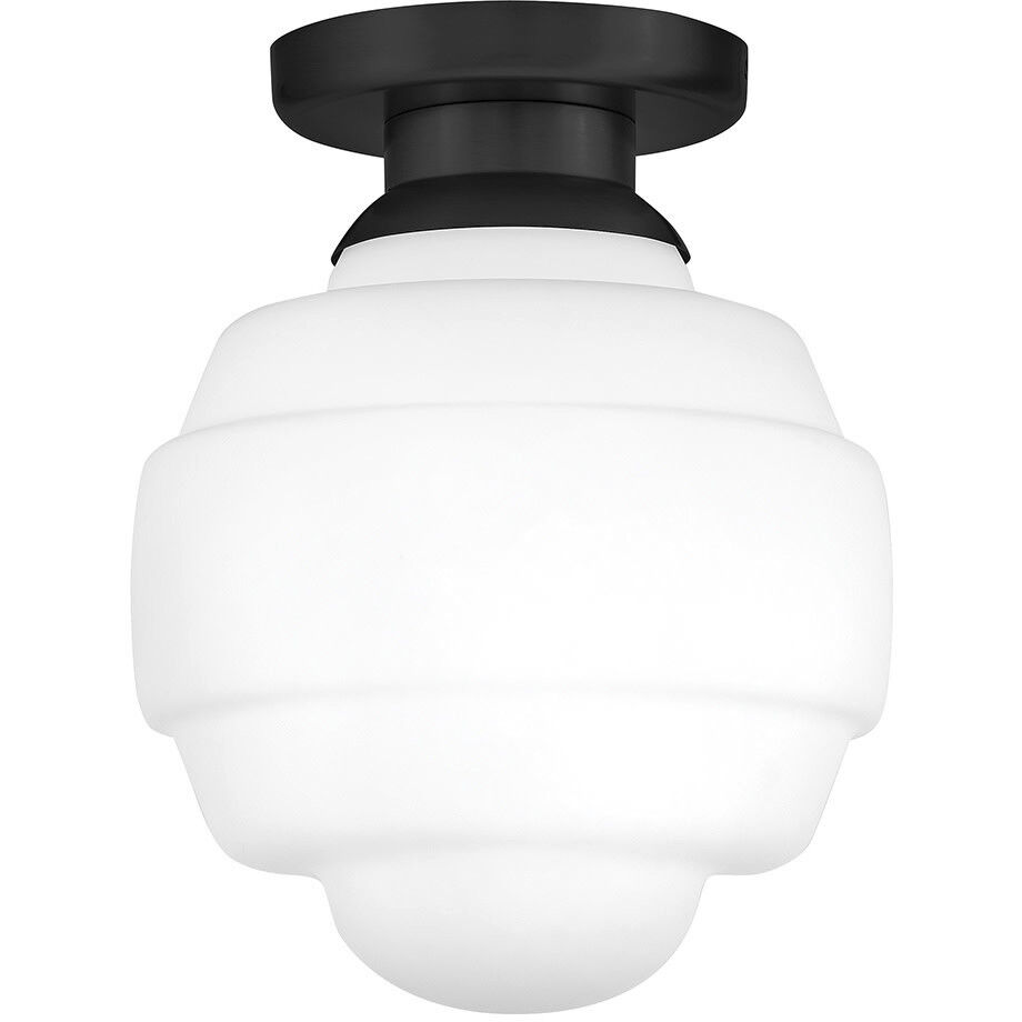 Penny 1 Light 12 inch Black Flush Mount Ceiling Light, Small