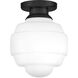 Penny 1 Light 12 inch Black Flush Mount Ceiling Light, Small