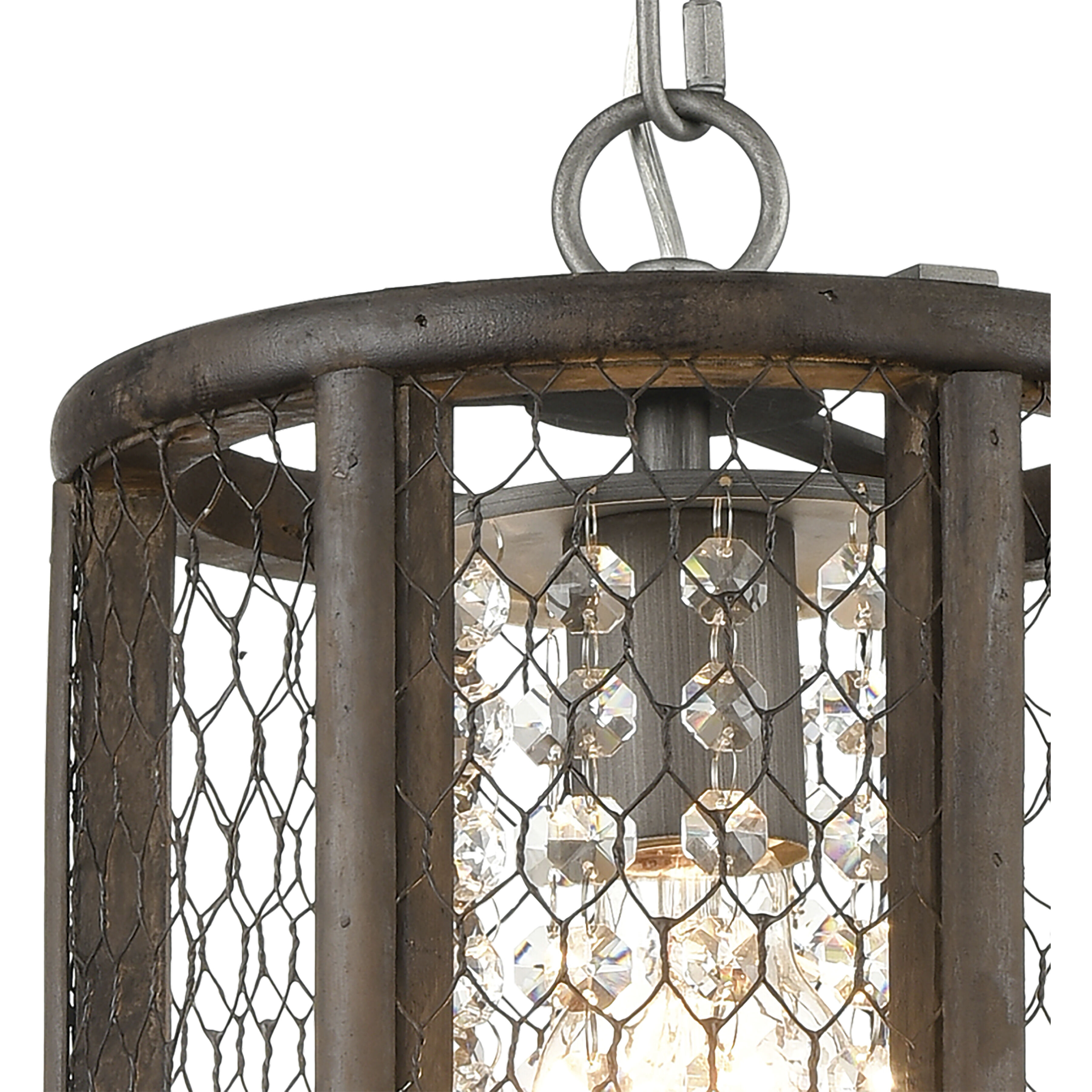Renaissance Invention 1 Light 8 inch Aged Wood with Weathered Zinc Mini Pendant Ceiling Light