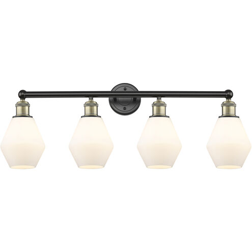 Cindyrella 4 Light 33 inch Black Antique Brass Bath Vanity Light Wall Light in Cased Matte White
