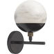 Metro 1 Light 7 inch Faux White Alabaster and Oil Rubbed Bronze Wall Sconce Wall Light