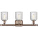 Bridal Veil 3 Light 25 inch Antique Copper Bath Vanity Light Wall Light in Clear