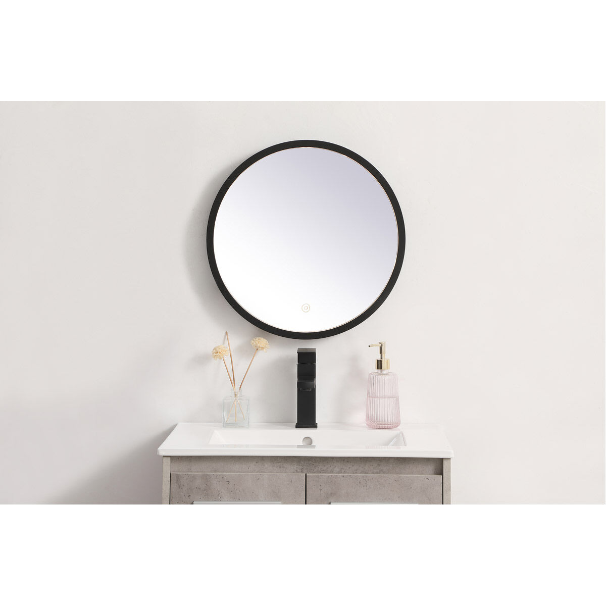 Pier 18 X 18 inch Black LED Mirror