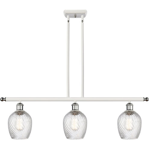 Ballston Salina 3 Light 36 inch White and Polished Chrome Island Light Ceiling Light, Ballston