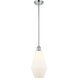 Ballston Cindyrella 1 Light 7 inch Polished Chrome Mini Pendant Ceiling Light in Incandescent, Matte White Glass