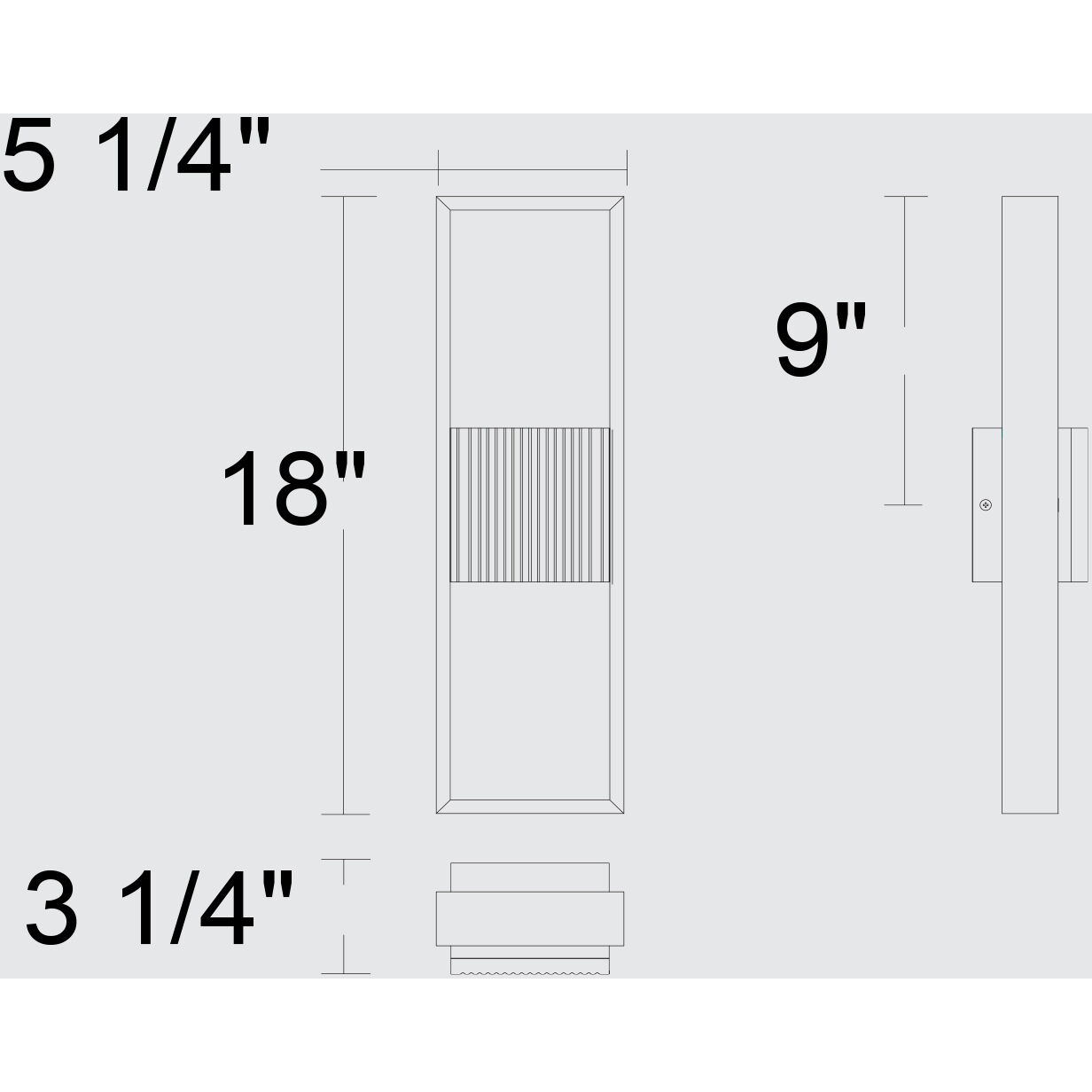 Miami LED 18 inch Sand Black Outdoor Wall Sconce