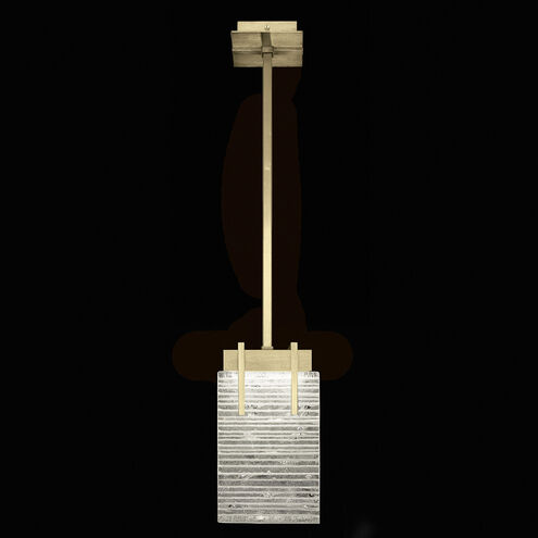 Terra 2 Light 7.75 inch Gold Pendant Ceiling Light in Rake Cast Glass