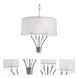 Diamond 4 Light 21 inch Polished Nickel Chandelier Ceiling Light in White Fabric