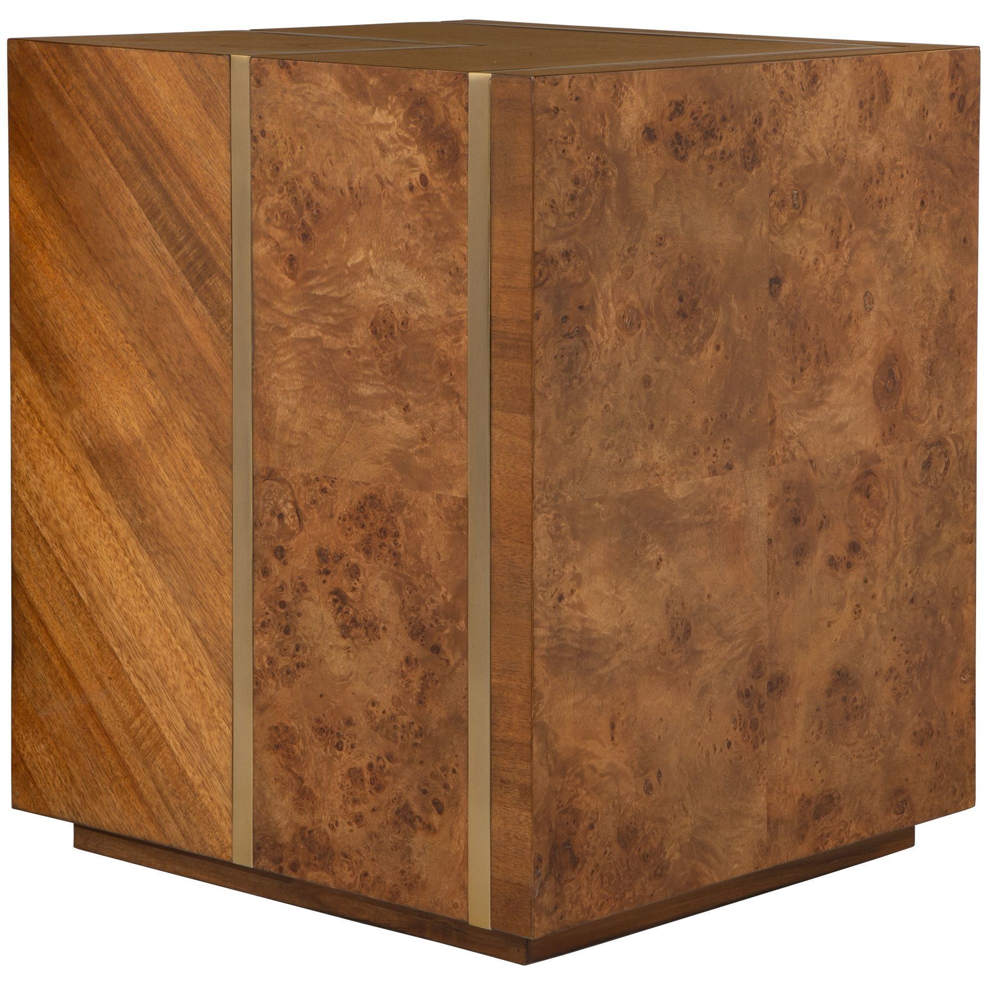 Seven Wonders 24 X 20 inch Maple Burl and Acacia and Alder Wood Side Table