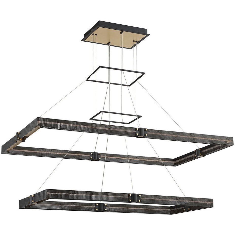 Admiral LED 29 inch Gold and Black Chandelier Ceiling Light