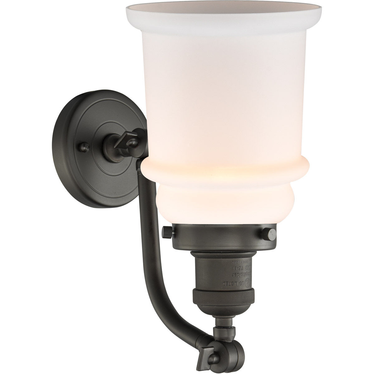 Franklin Restoration Canton 1 Light 7 inch Oil Rubbed Bronze Sconce Wall Light in Matte White Glass, Franklin Restoration