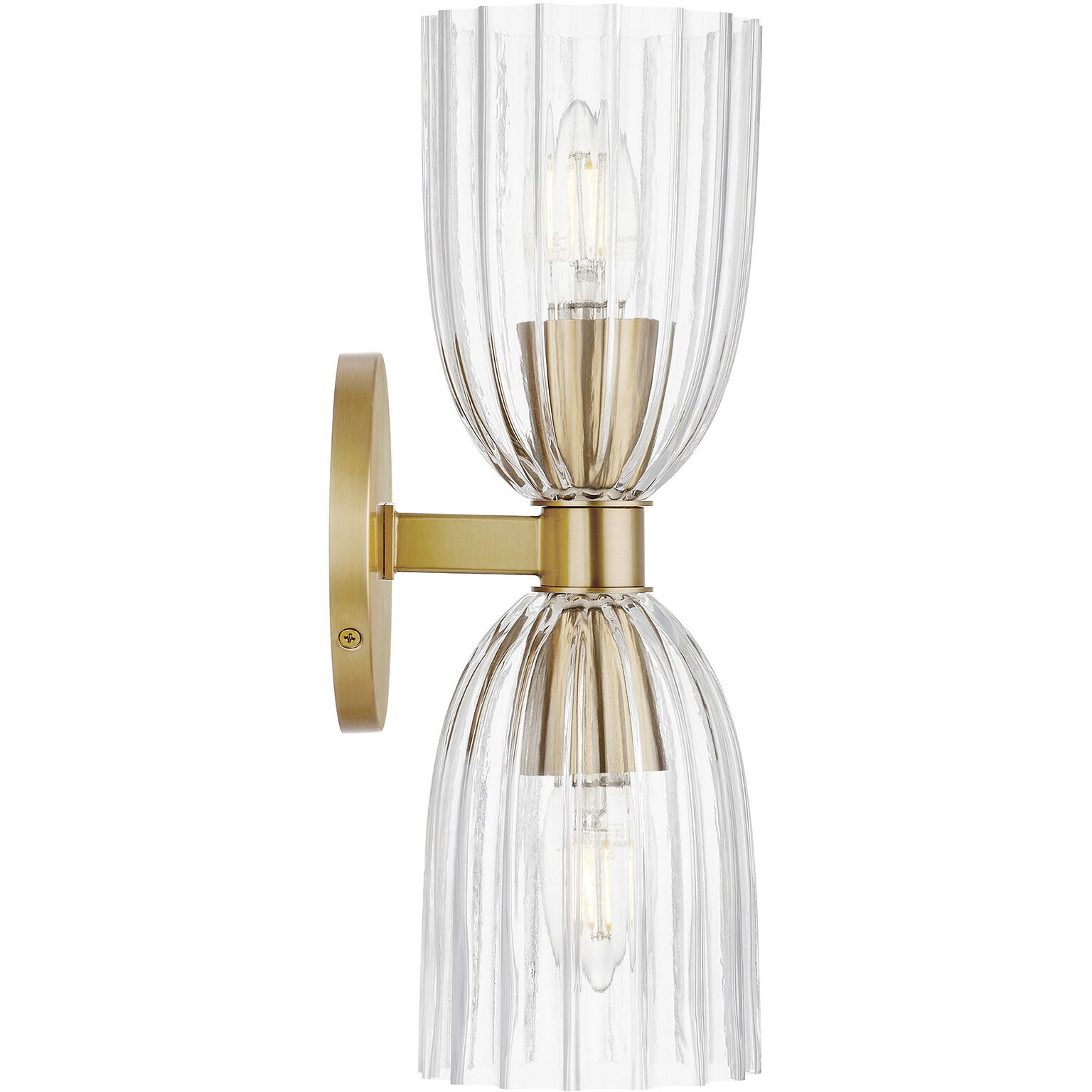 Transitional 2 Light 5 inch Natural Brass Wall Sconce Wall Light