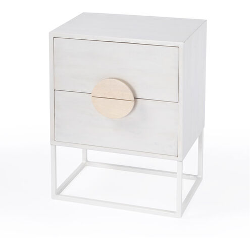 Lennasa 2 drawers Nightstand in White