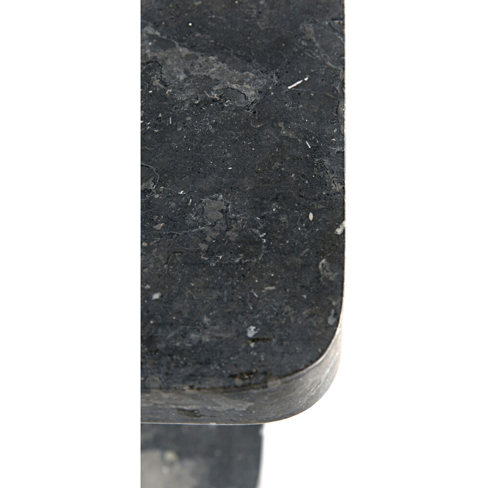 North 22.5 X 20 inch Black Marble Side Table