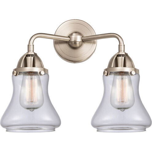 Nouveau 2 Bellmont LED 14 inch Brushed Satin Nickel Bath Vanity Light Wall Light in Clear Glass