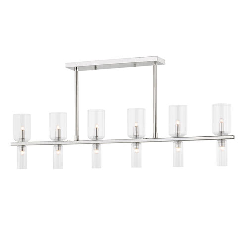 Tabitha 12 Light 42 inch Polished Nickel Linear Pendant Ceiling Light