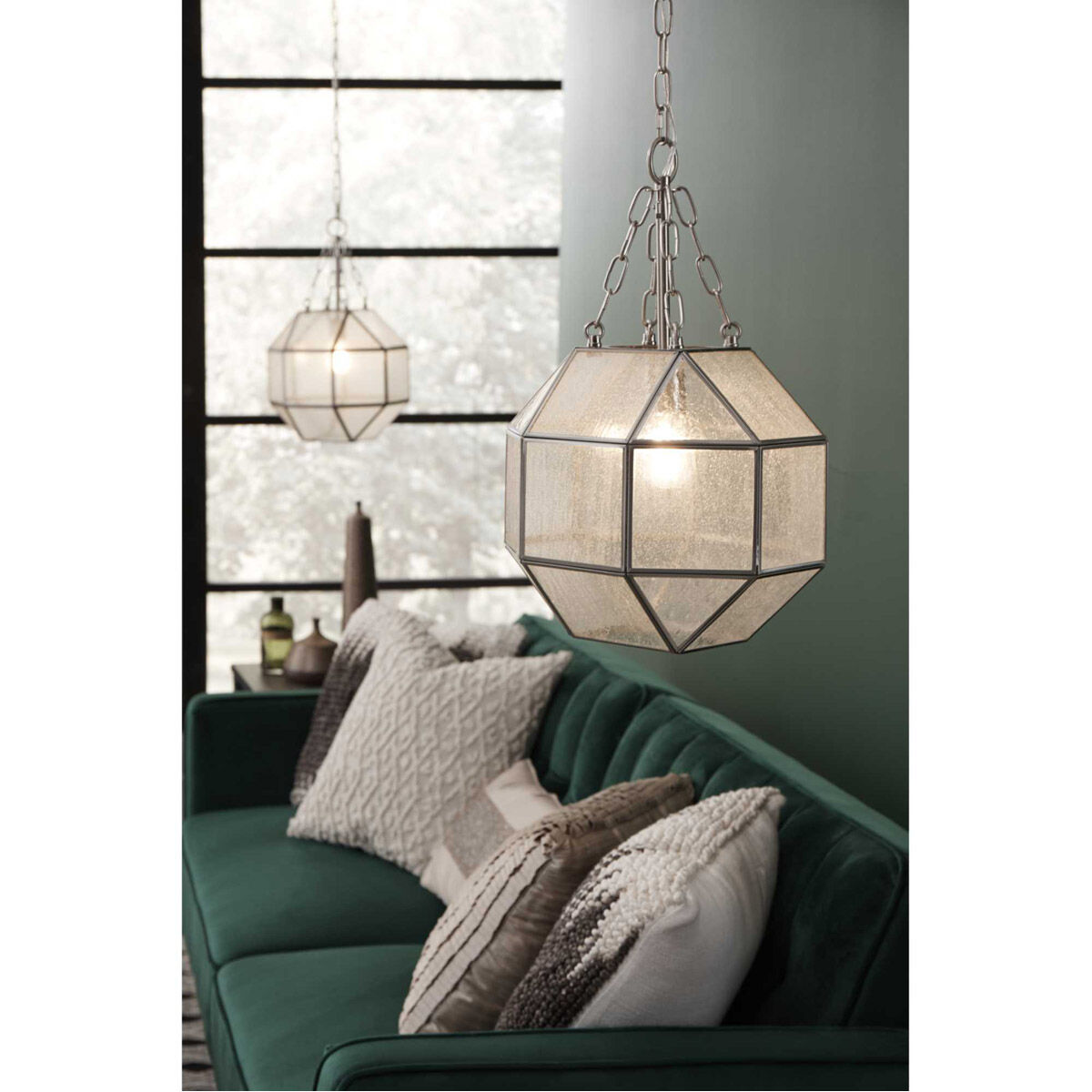 Mauldin 1 Light 12 inch Brushed Nickel Pendant Ceiling Light, Design Series