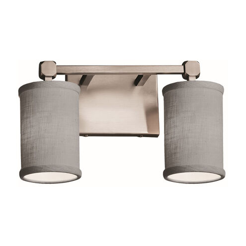 Textile 13 inch Brushed Nickel Bath Bar Wall Light