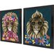 Miami Alpaca / Miami Giraffe / Miami Lion Blue and Pink and Yellow and Orange Framed Art, Propac