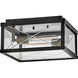 Monte 2 Light 12 inch Black with Burnished Bronze Outdoor Ceiling