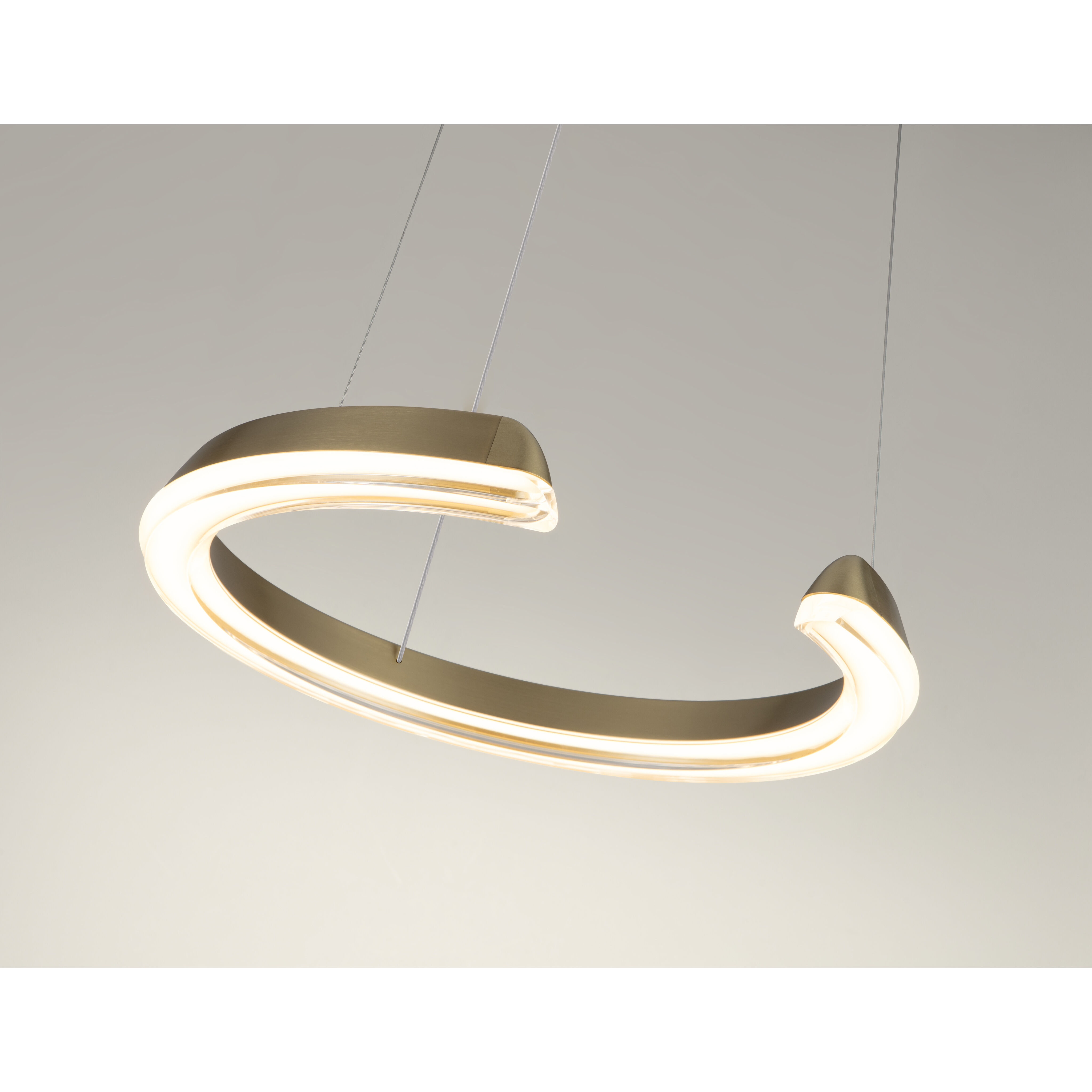 Solaire LED 15.7 inch Satin Antique Brass Pendant Ceiling Light